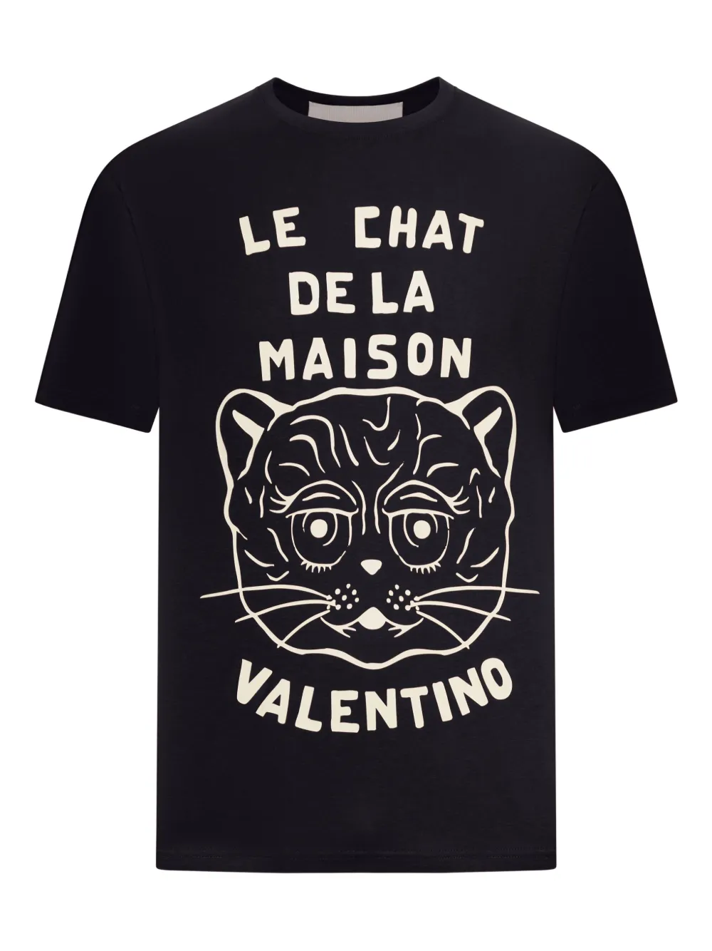 Valentino Garavani Chat De La Maison Tシャツ - ブラック Valentino Garavani Chat De La Maison Tシャツ - ブラック