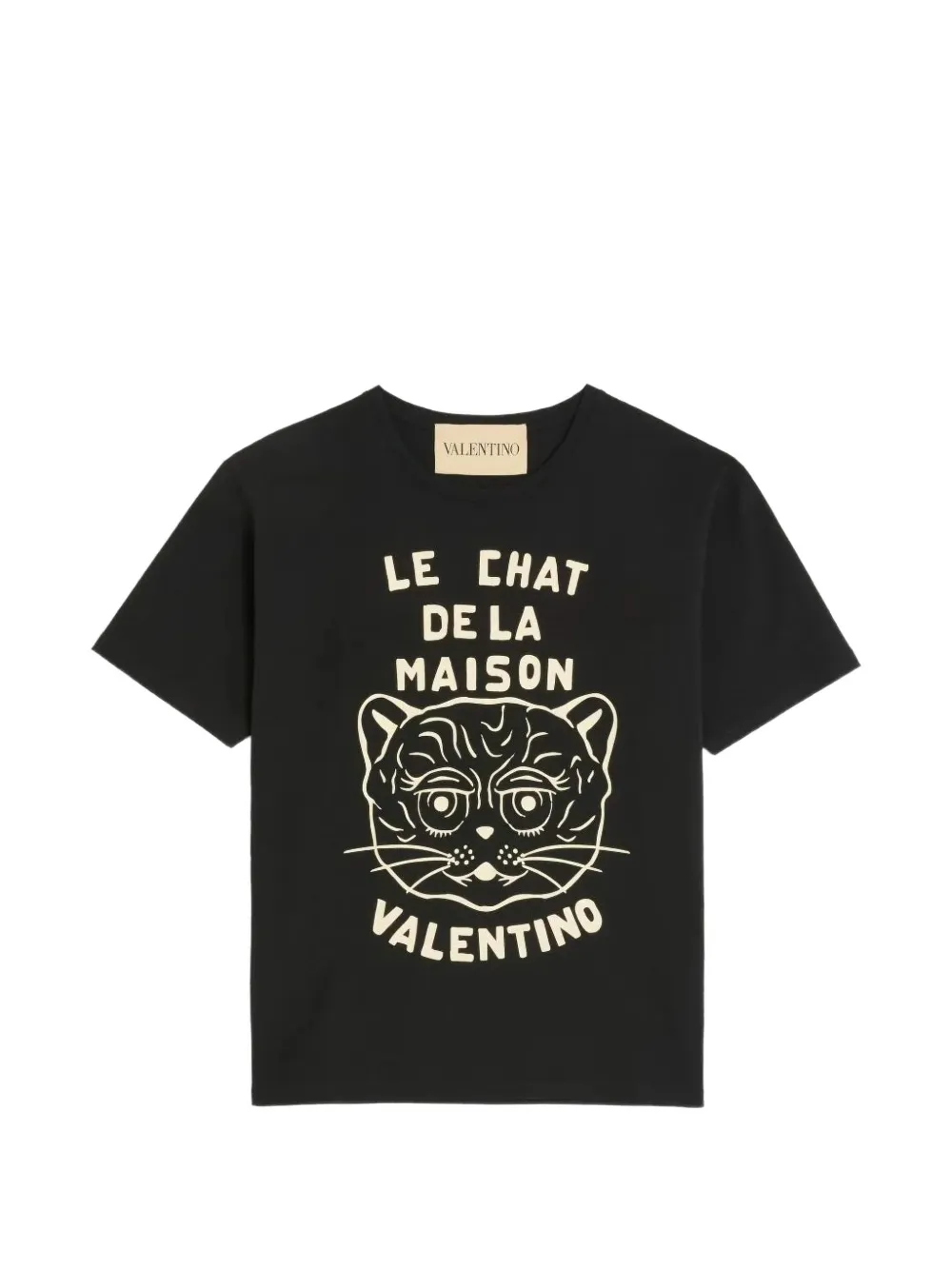 Valentino Garavani T-Shirt mit Chat de la Maison-Print - Schwarz