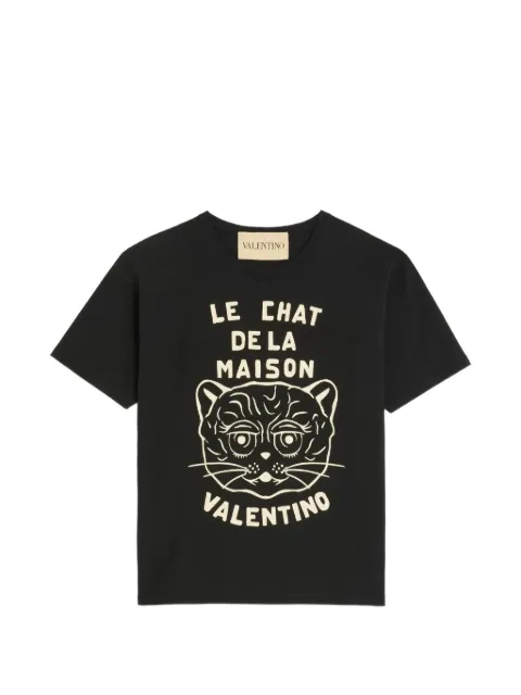 Valentino Garavani t-shirt en coton à imprimé Chat De La Maison