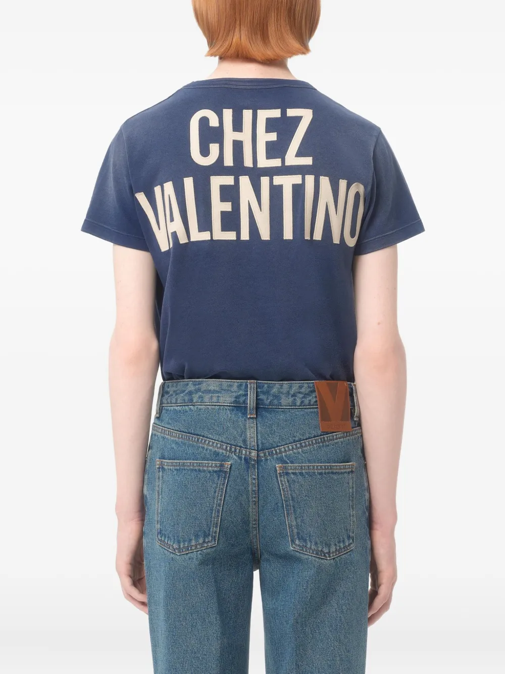 Valentino Garavani T-shirt met Chez-patch Blauw