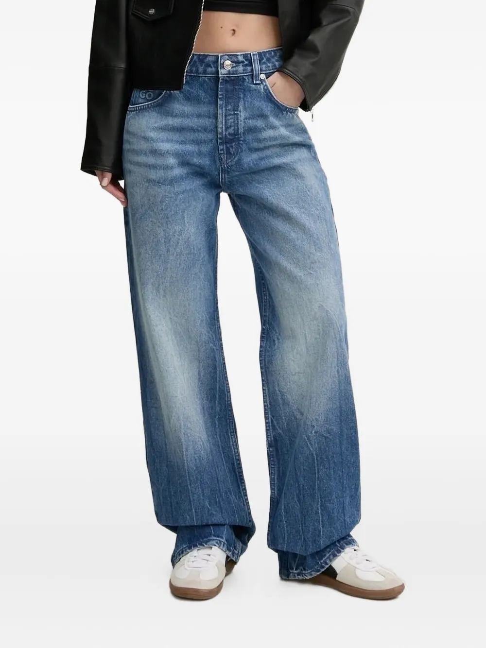 HUGO Katoenen jeans Blauw