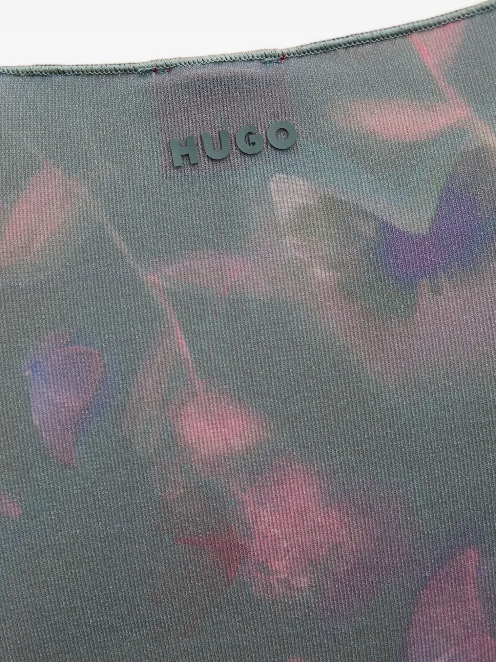 HUGO floral-print mesh maxi dress Grijs