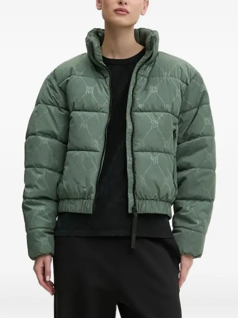 HUGO logo-patch quilted jacket