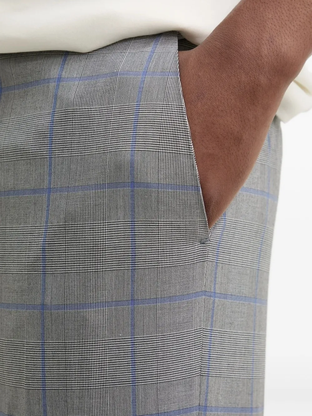 HUGO Geruite pantalon Grijs