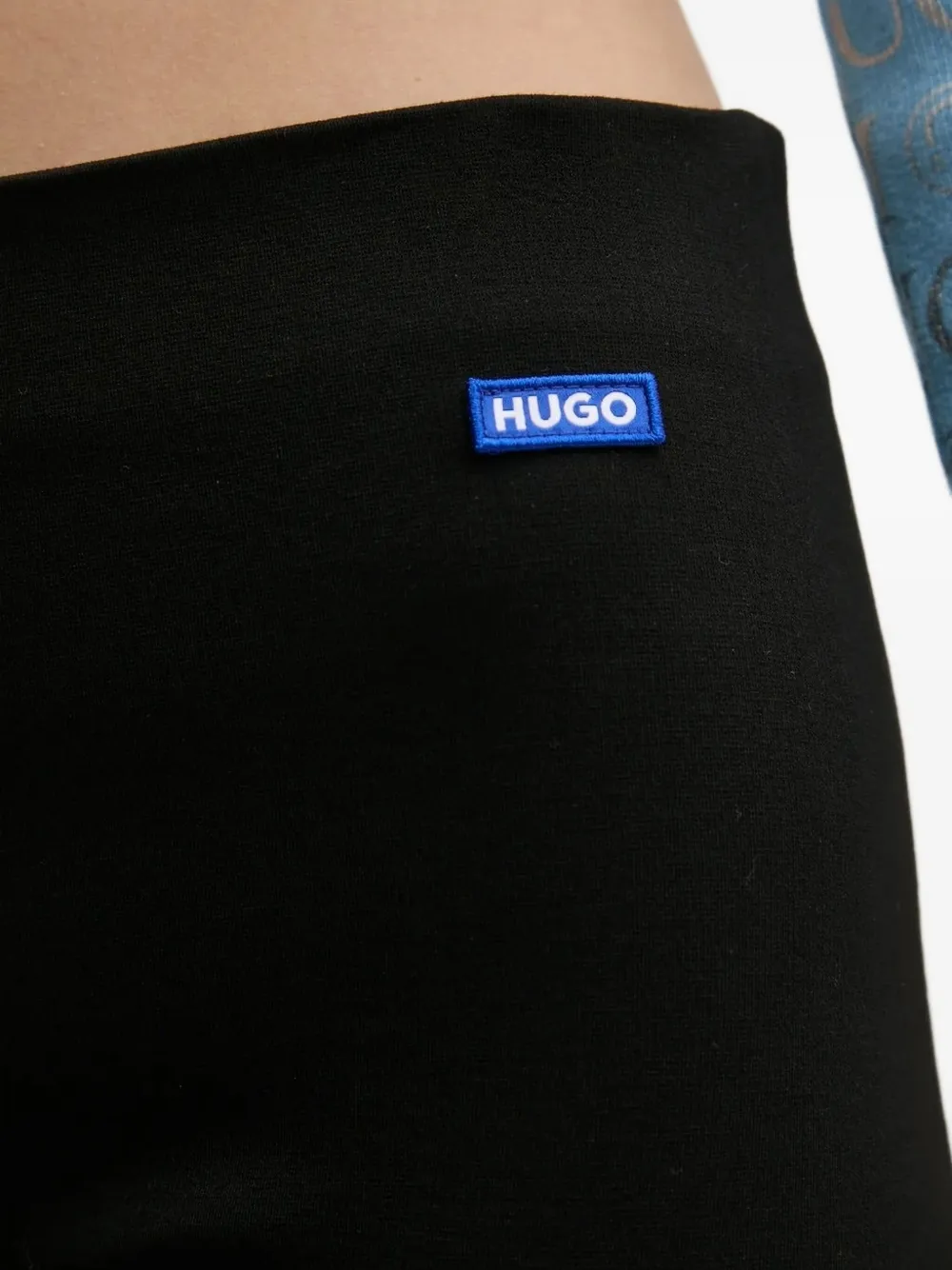 Hugo Boss Split-hem Flared Trousers In Black