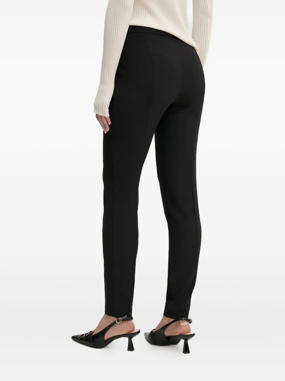HUGO logo-plaque tailored trousers - Zwart