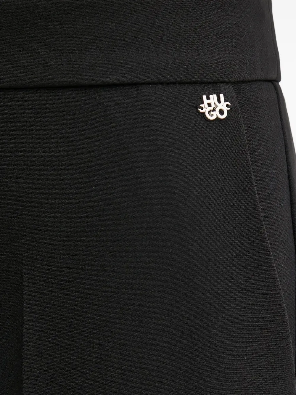 HUGO Pantalon met logoplakkaat Zwart