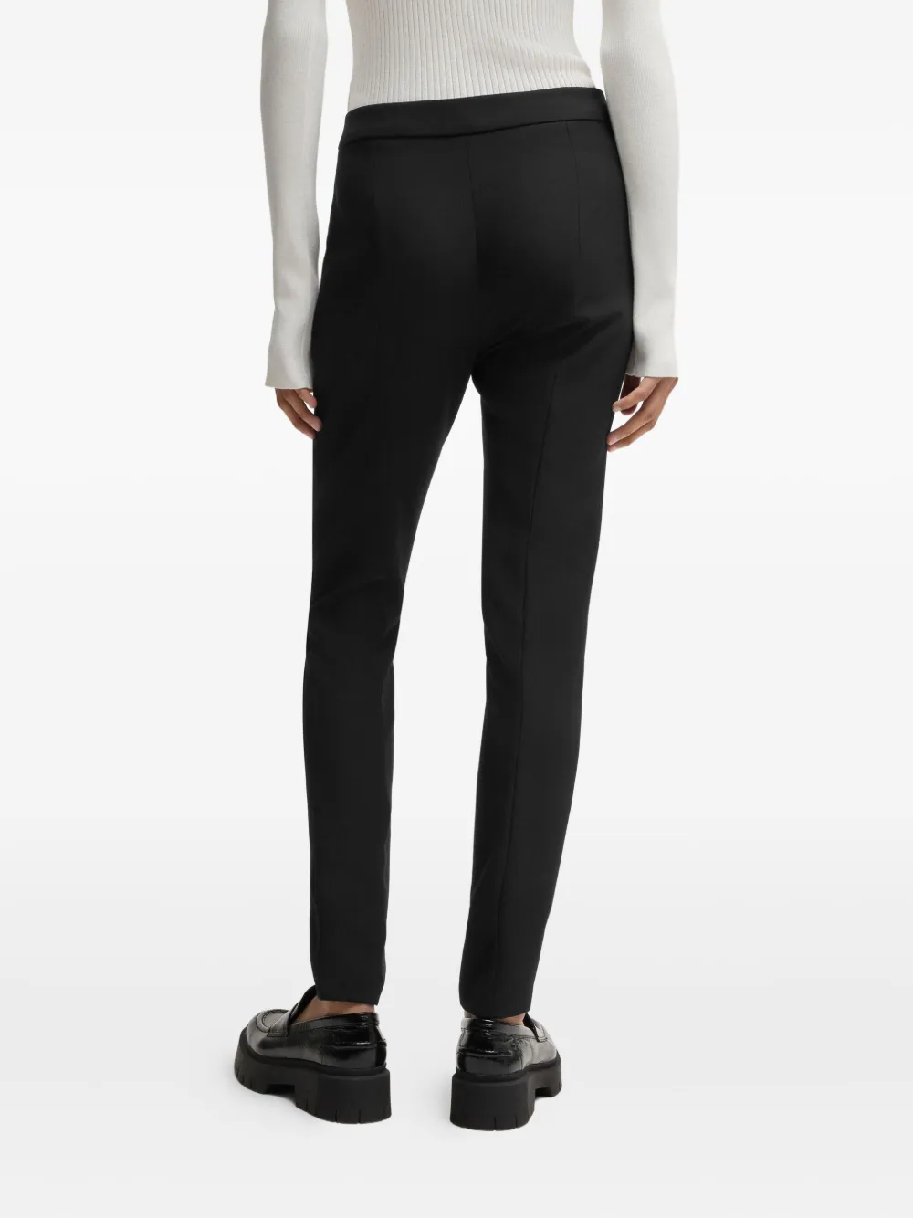 HUGO Pantalon met logoplakkaat Zwart