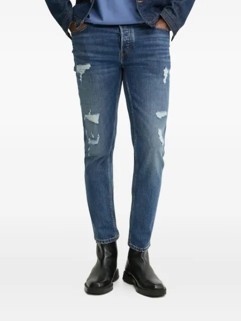 HUGO distressed tapered jeans