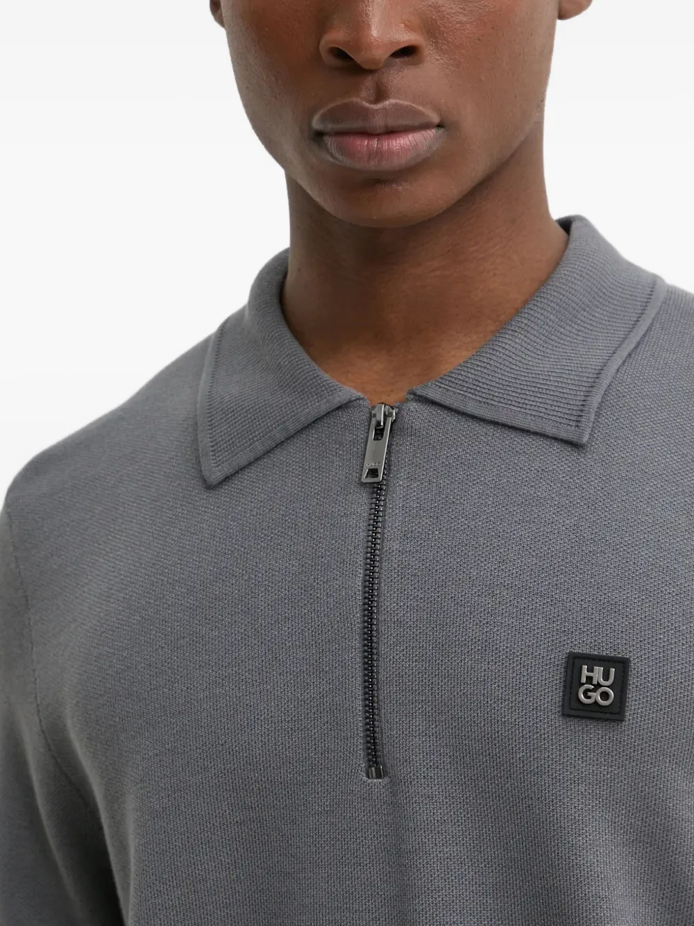 Hugo Boss Logo Patch Sweatshirt In Gray