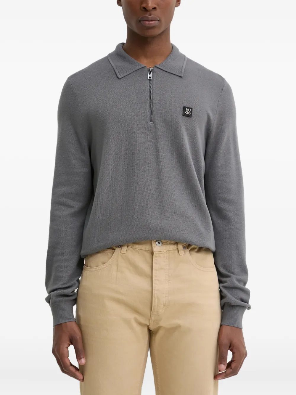 HUGO sweat à patch logo | gris | Image 1