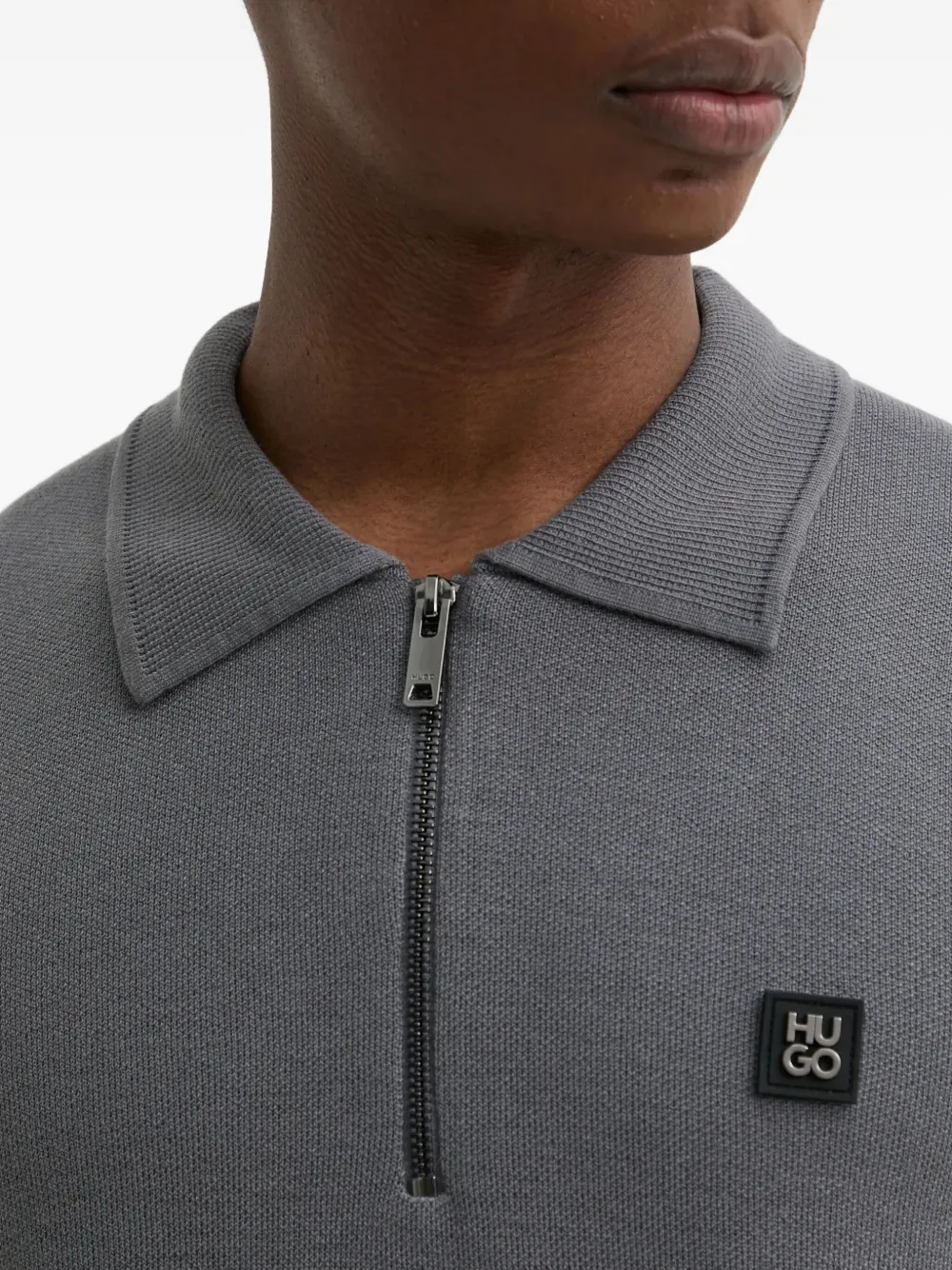 Hugo Boss Logo Patch Sweatshirt In Gray