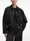 HUGO monogram-pattern zip-up jacket - Black