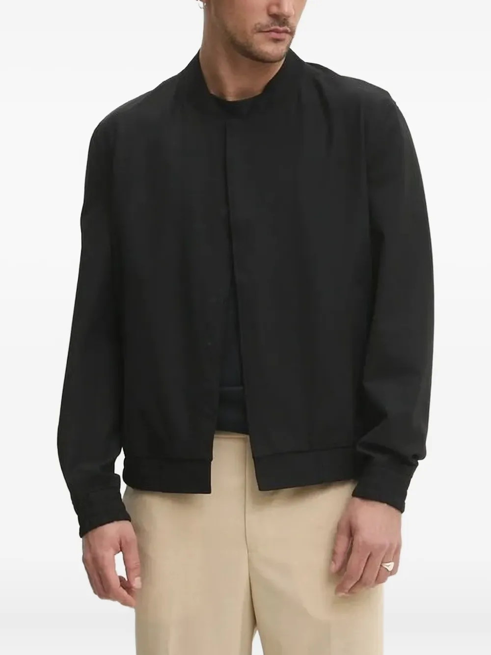 HUGO elasticated-waist bomber jacket Zwart