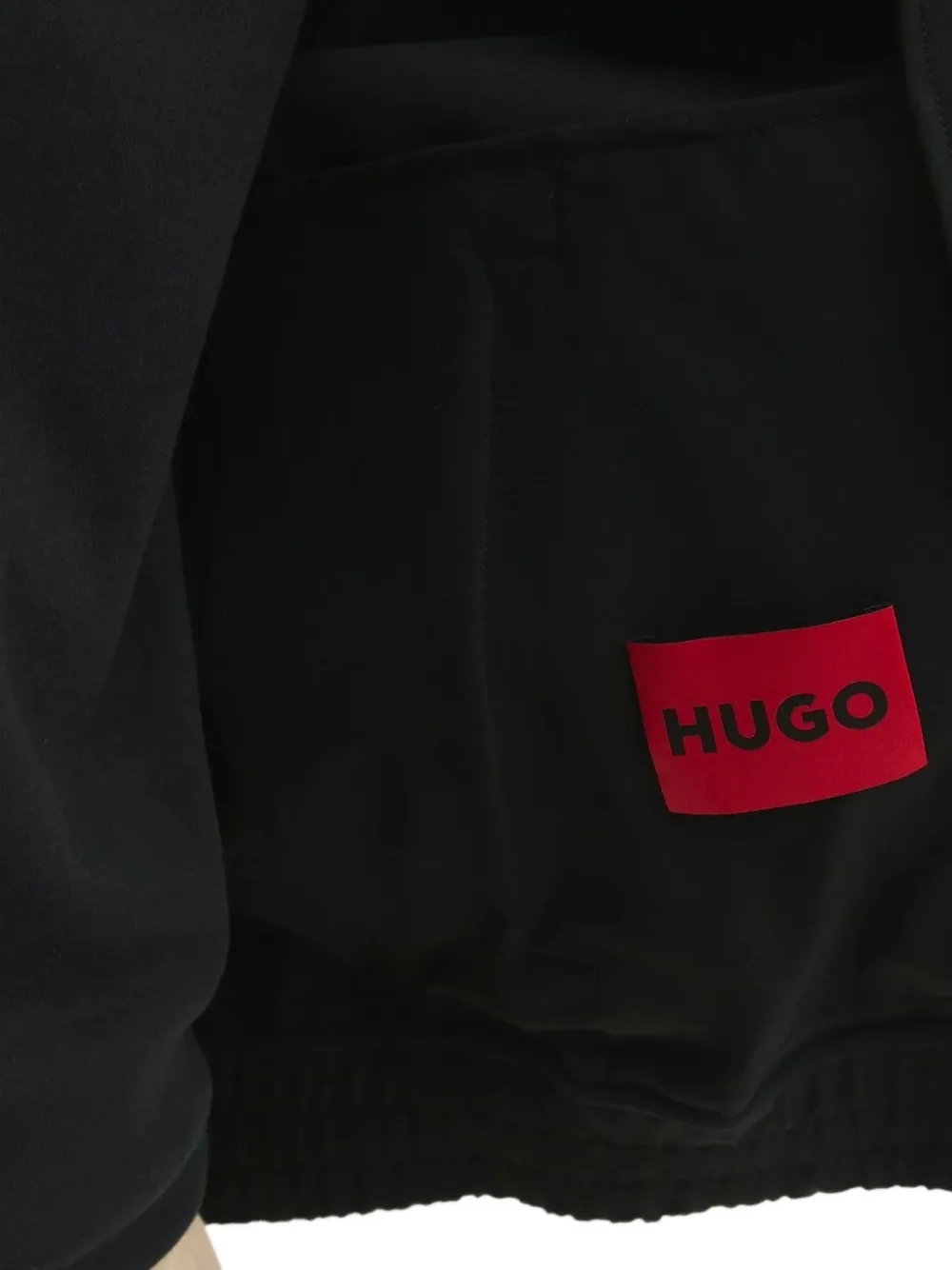 HUGO elasticated-waist bomber jacket Zwart