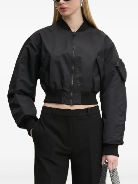 HUGO logo-embossed cropped bomber jacket