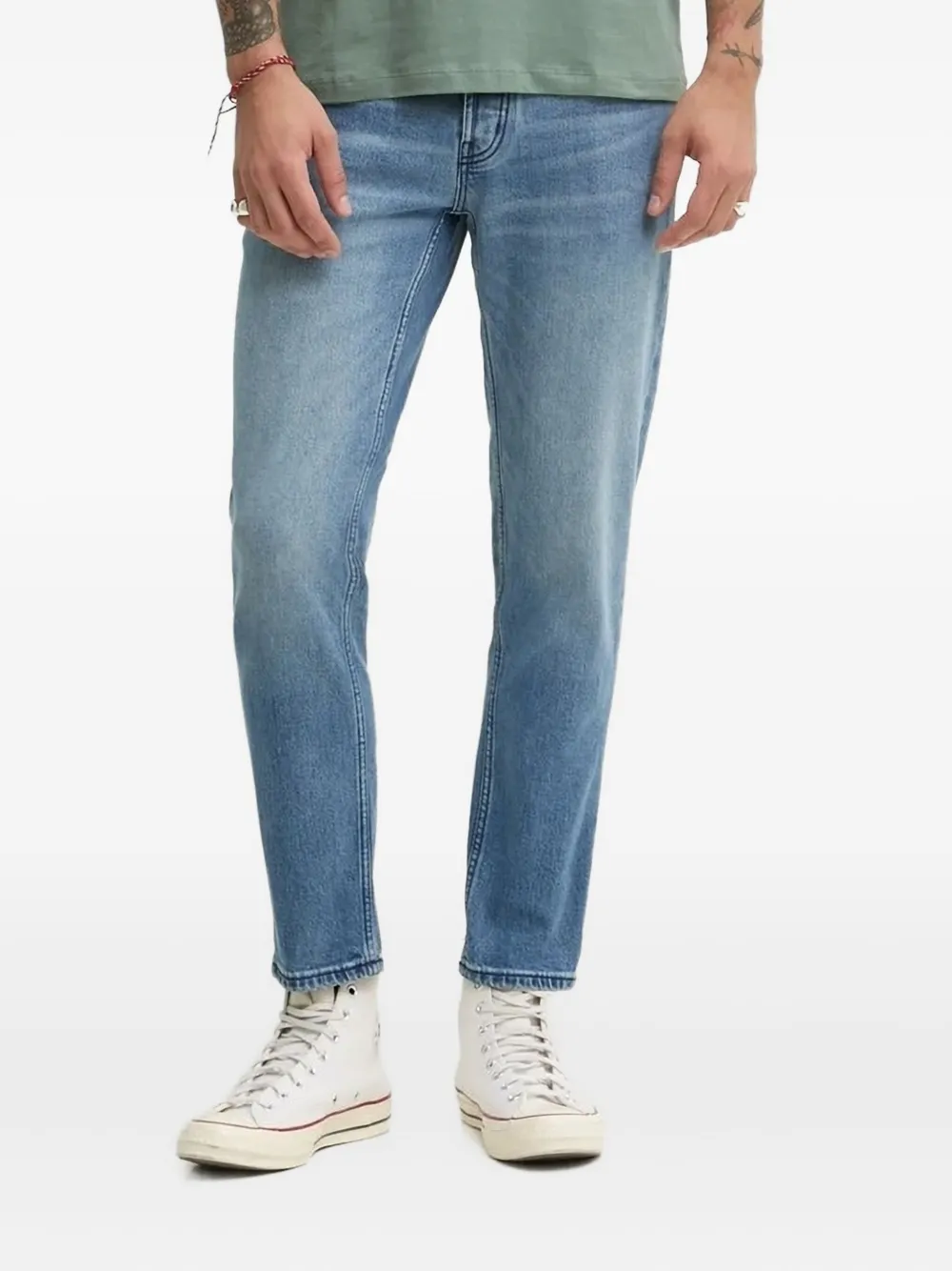 HUGO logo-appliqué jeans Blauw