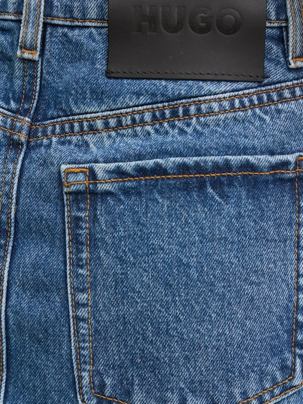 Hugo Boss Frayed-hem Denim Mini Skirt In Blue