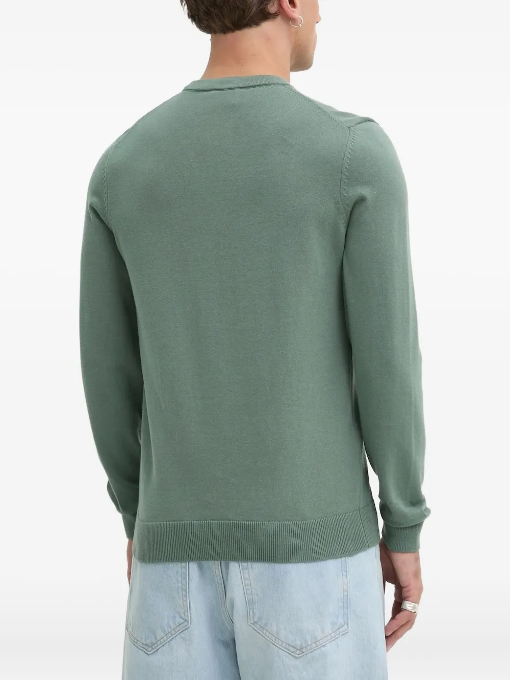 HUGO Sweater met logopatch - Groen