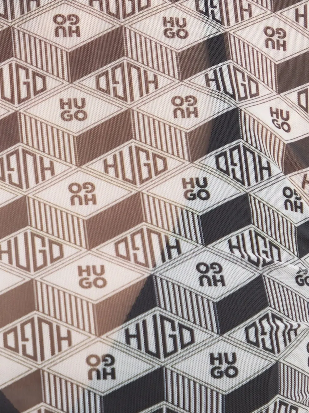 HUGO logo-print mesh T-shirt Grijs