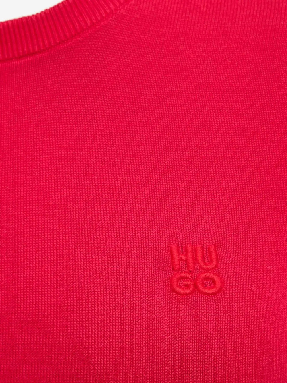 HUGO Trui met geborduurd logo Rood