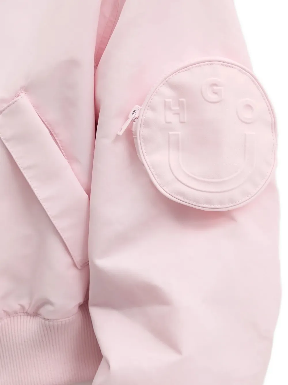 Hugo Boss Smiley-face Pocket Bomber Jacket In White
