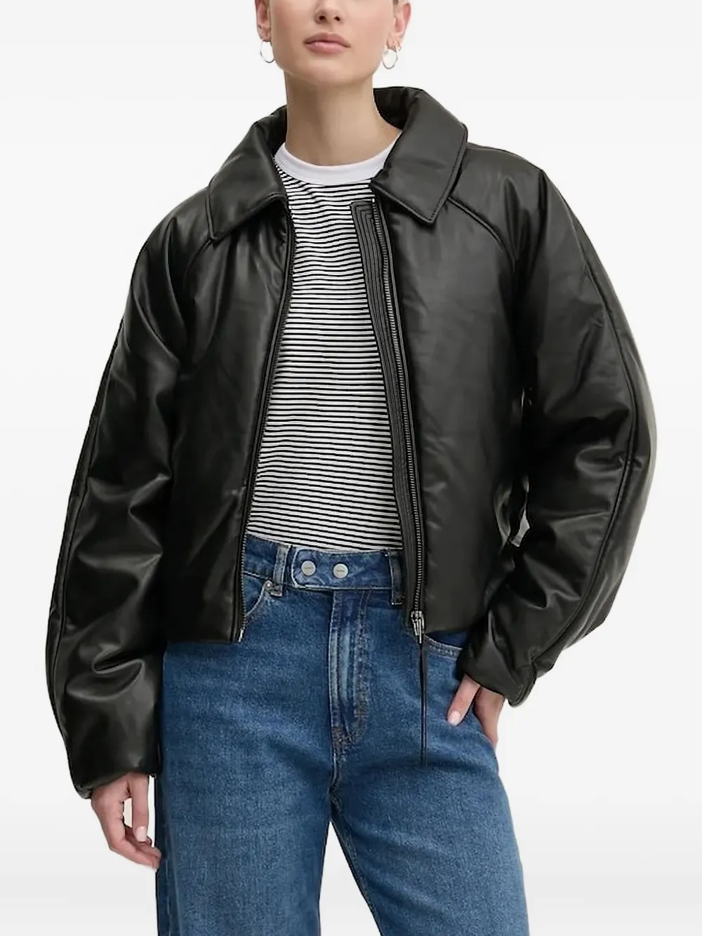 Hugo Boss Zip-up Bomber Jacket In Black