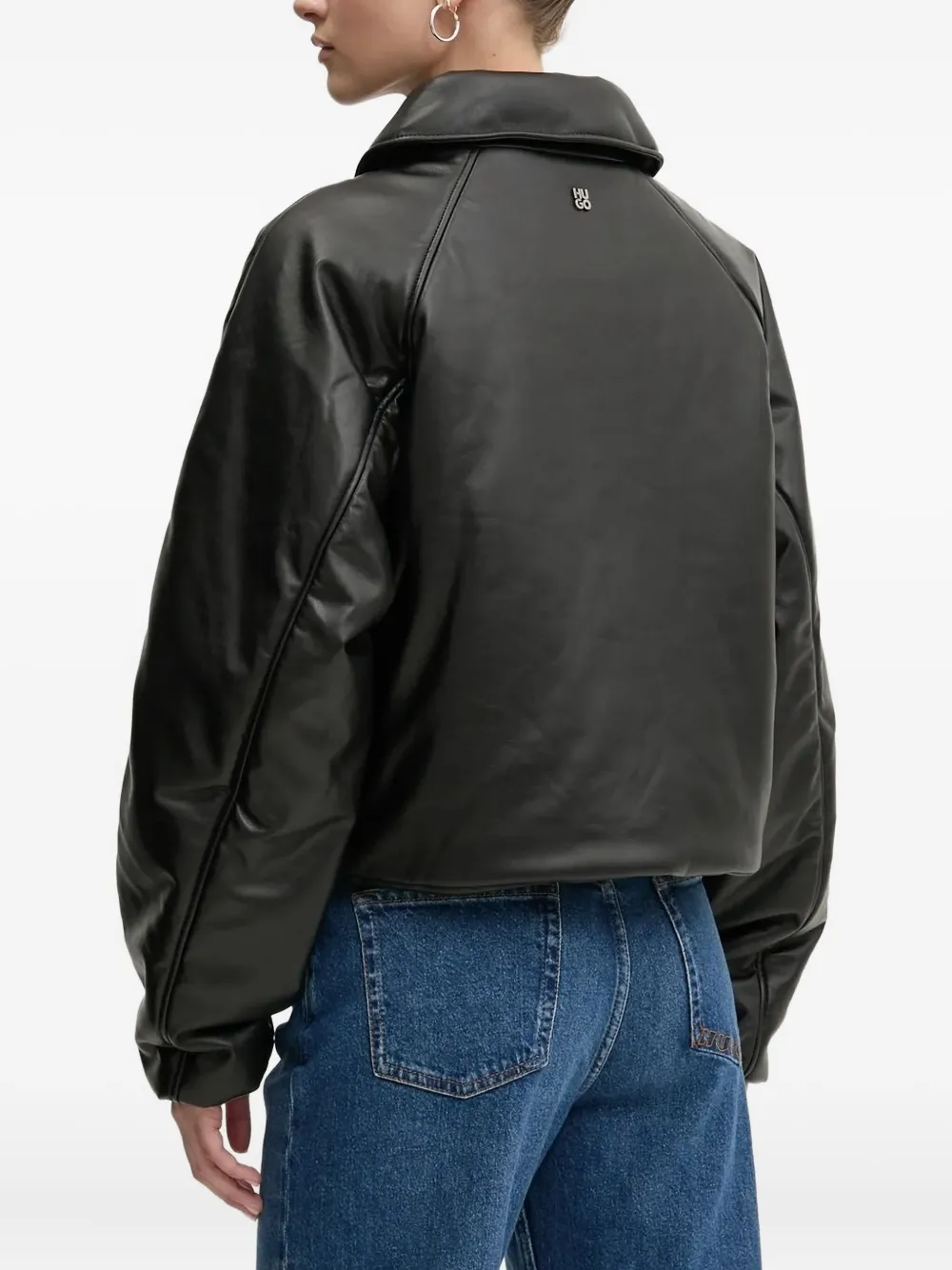Hugo Boss Zip-up Bomber Jacket In Black