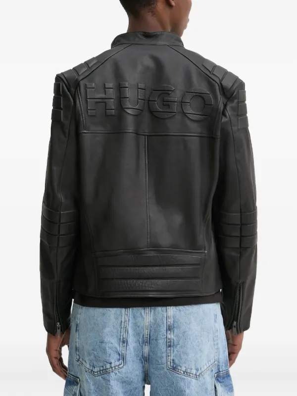 HUGO Leather Jacket Black FARFETCH ID