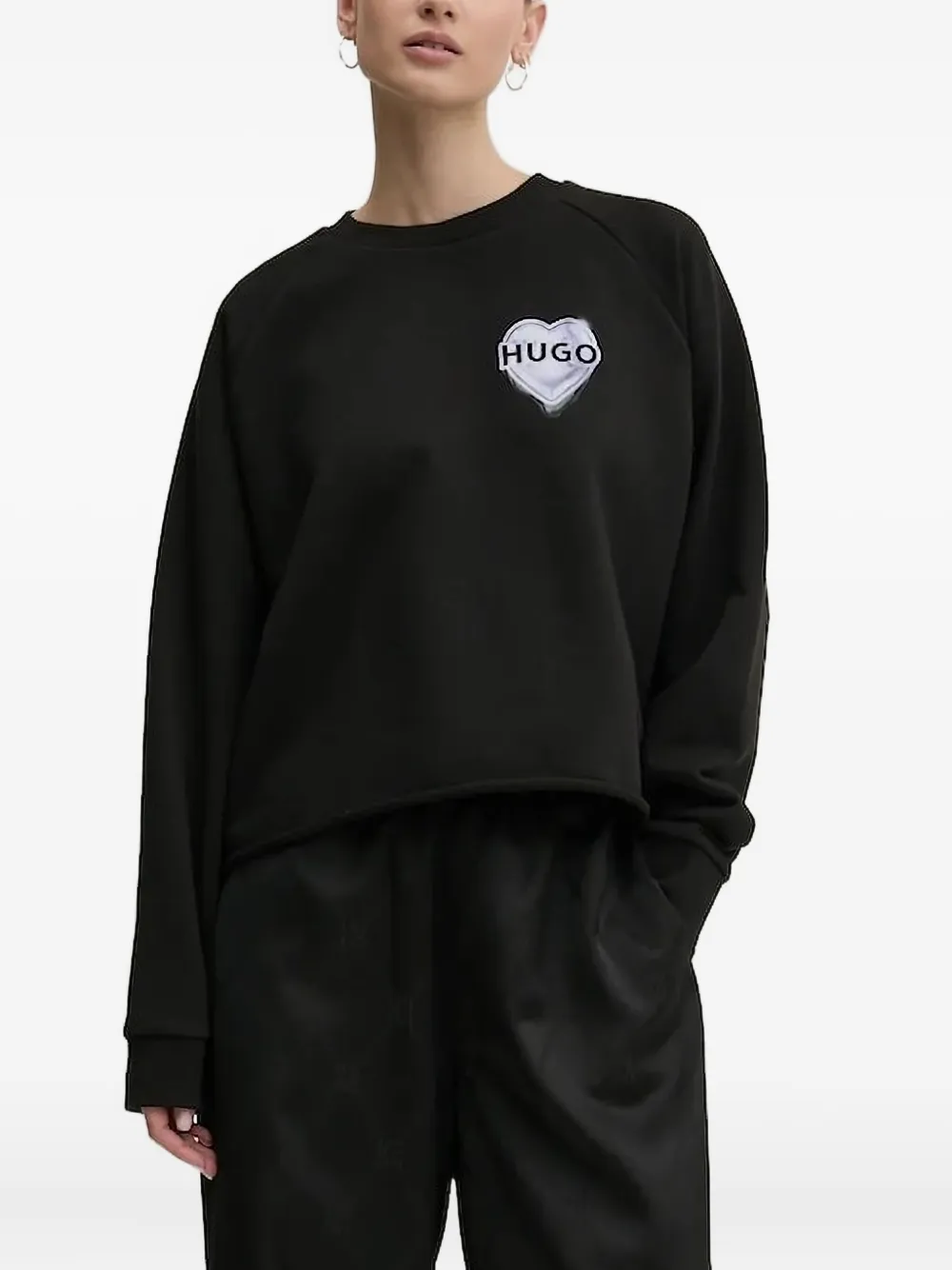 Hugo Boss Heart Logo Sweatshirt In Black