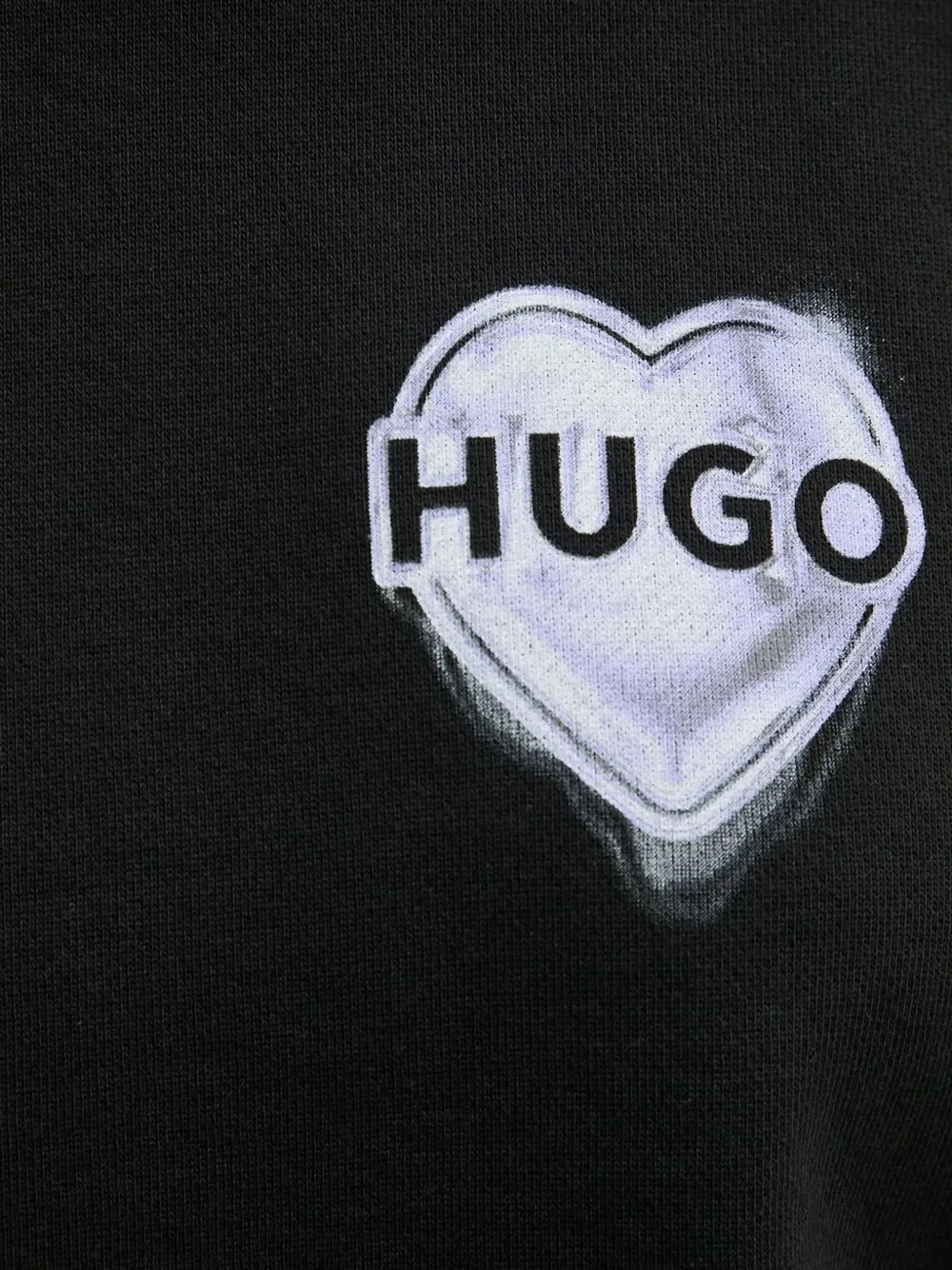 HUGO Sweater met hart en logo Zwart