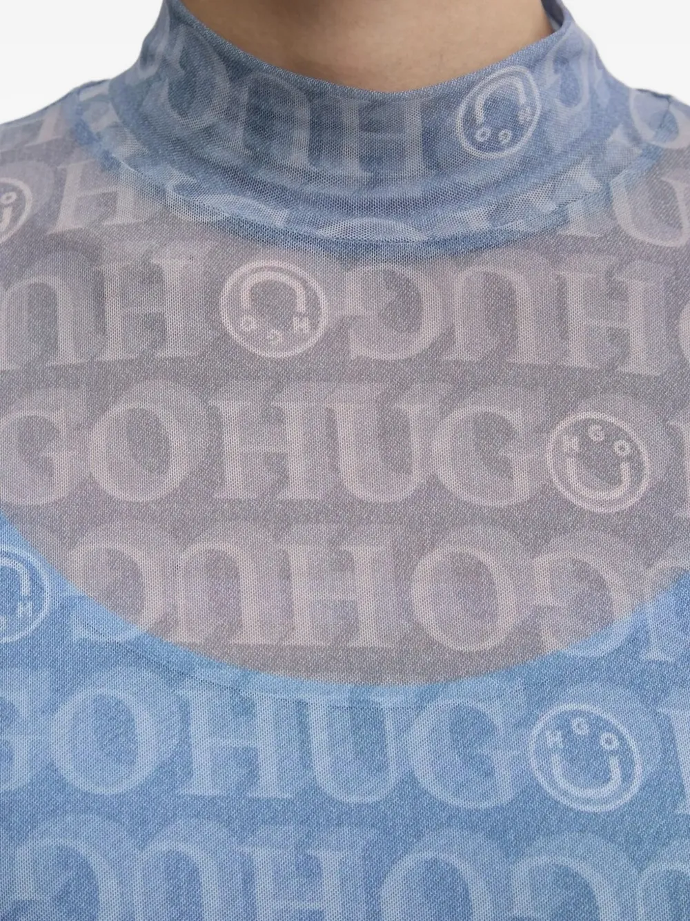 HUGO Midi-jurk met logoprint Blauw