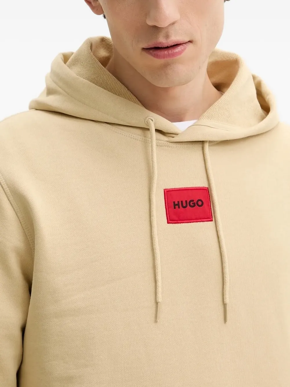 HUGO Hoodie met logopatch Beige