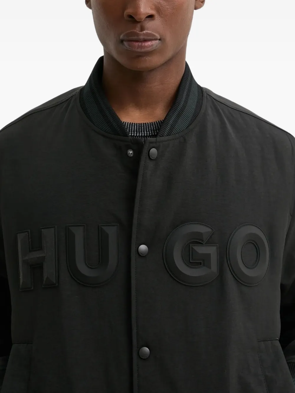 HUGO Bomberjack met logo Zwart