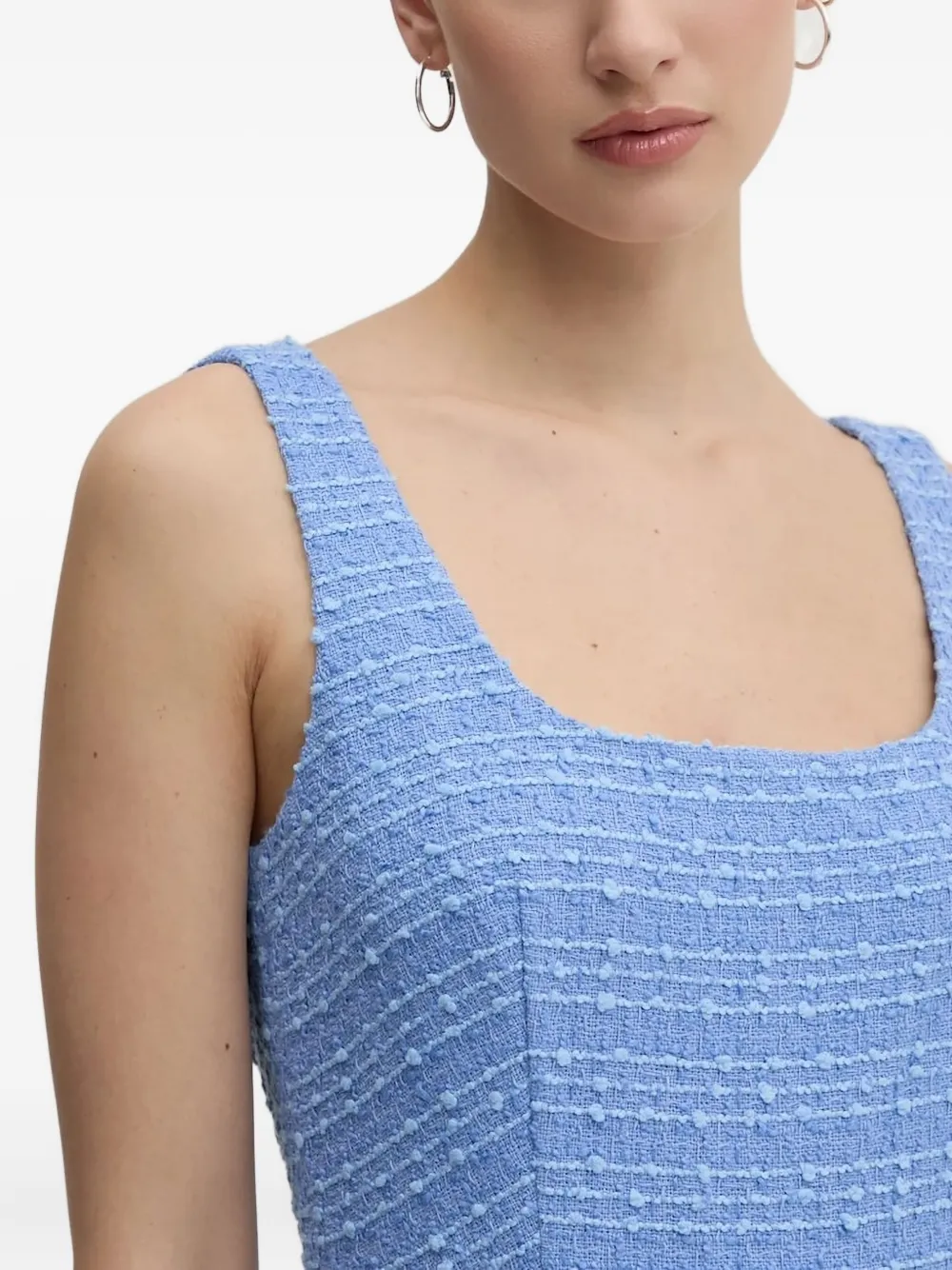 HUGO tweed midi dress Blauw