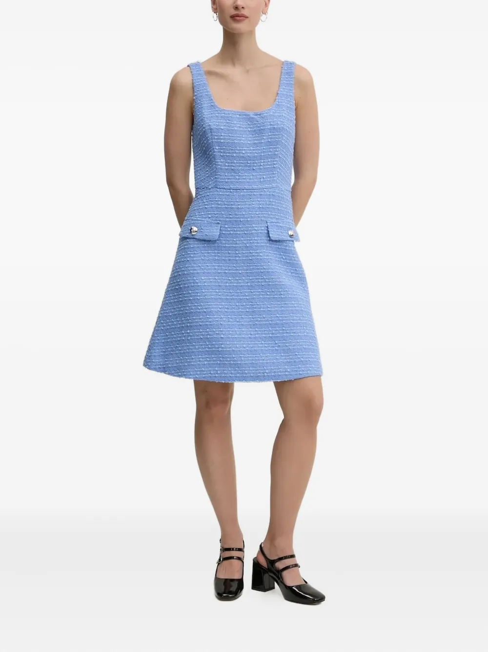HUGO tweed midi dress Blauw