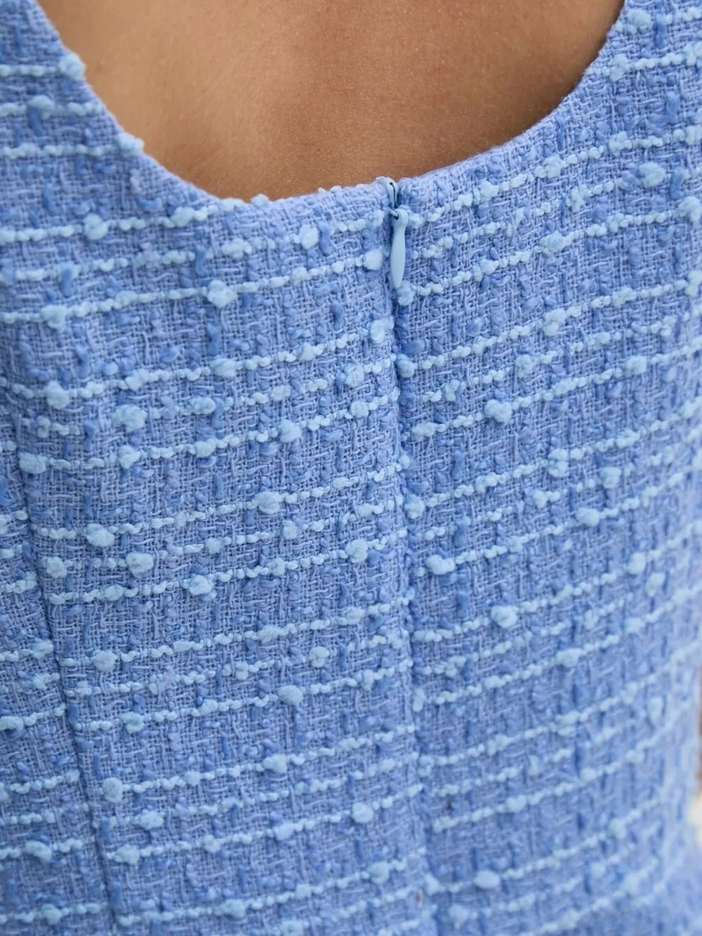 HUGO tweed midi dress Blauw
