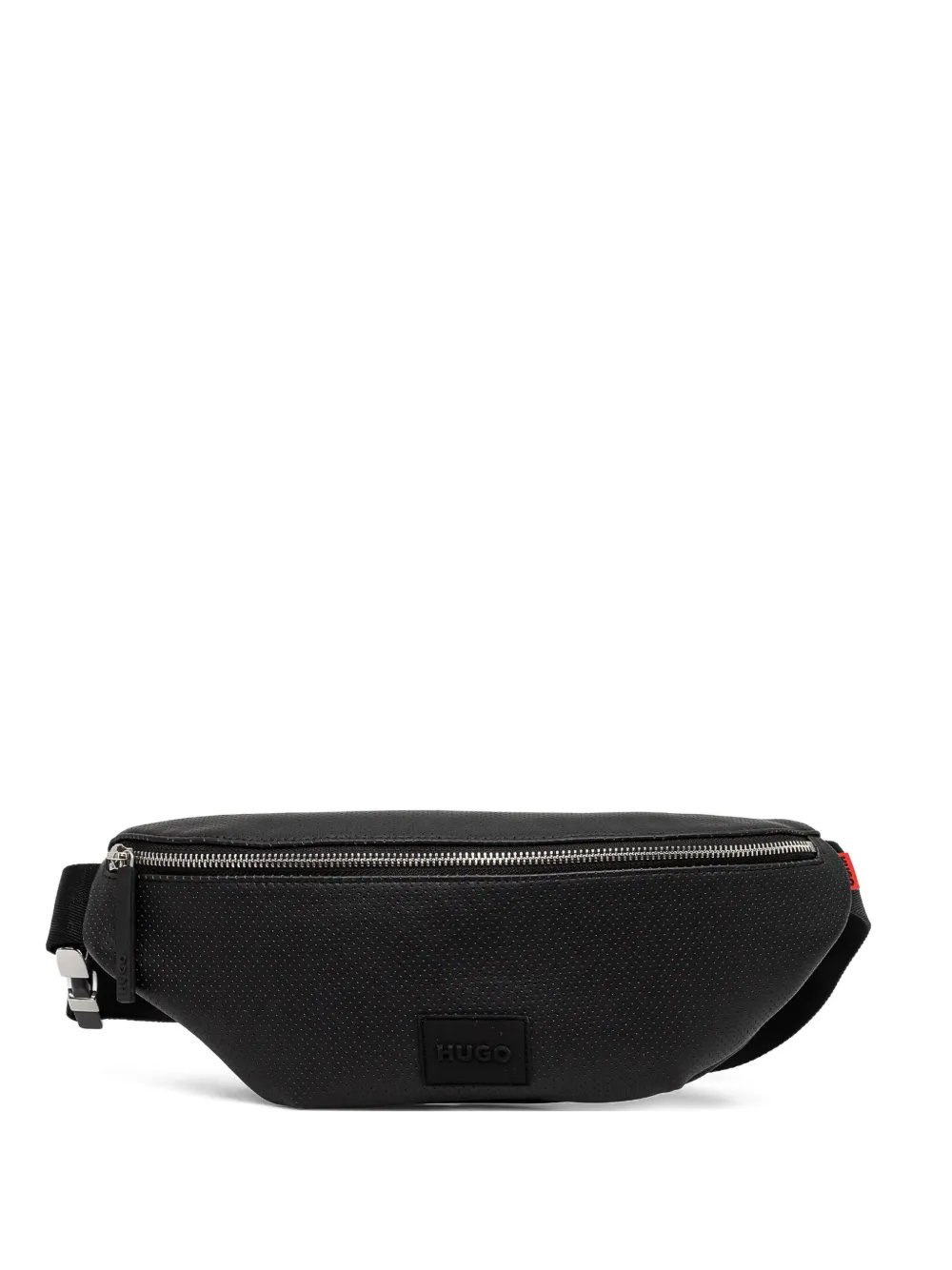 Hugo Boss Perforated Faux-leather Belt Bag In Black