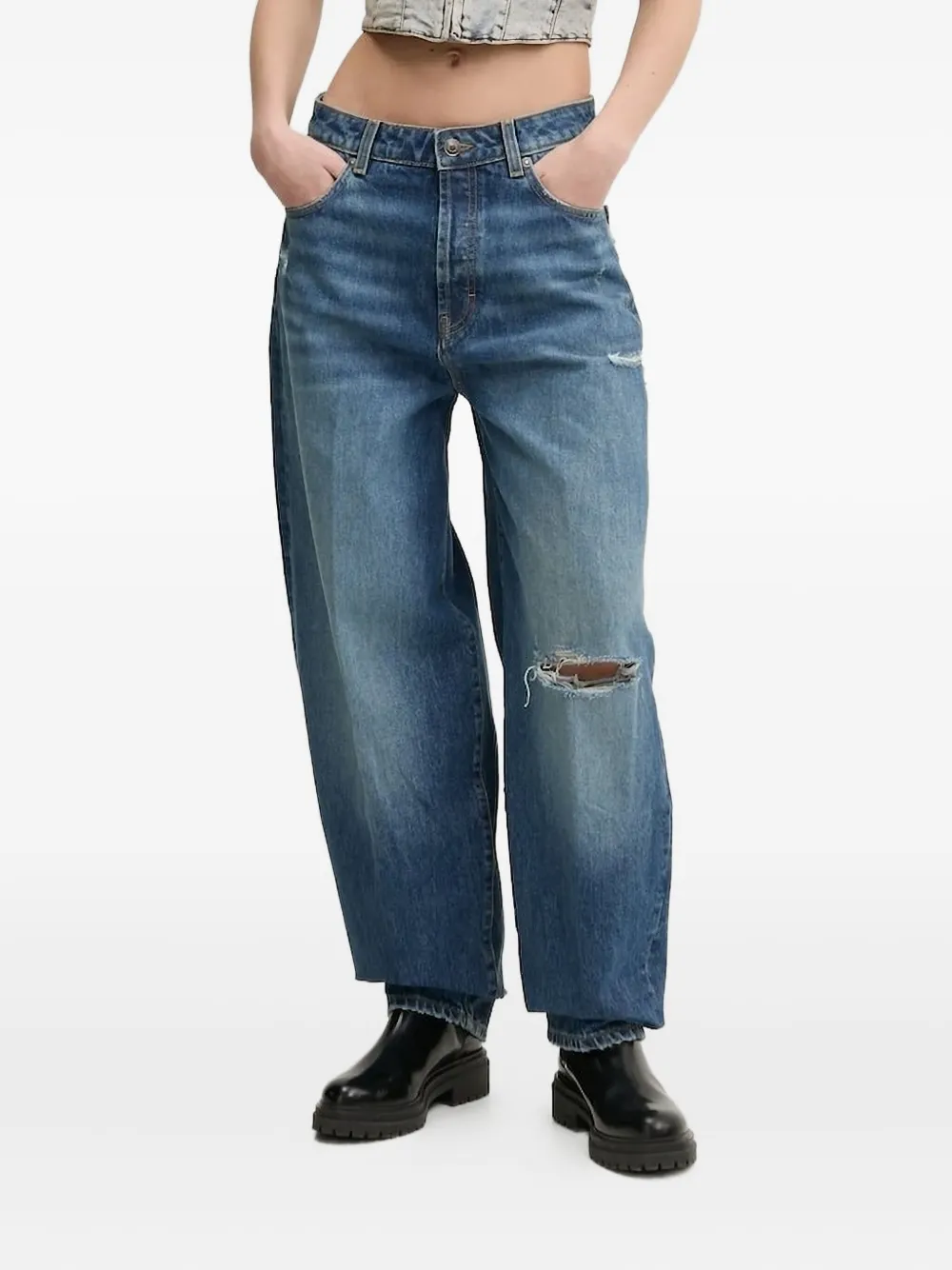 HUGO Jeans im Distressed-Look | Blau | Image 1