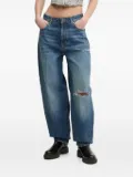 HUGO distressed barrel-leg jeans - Blue