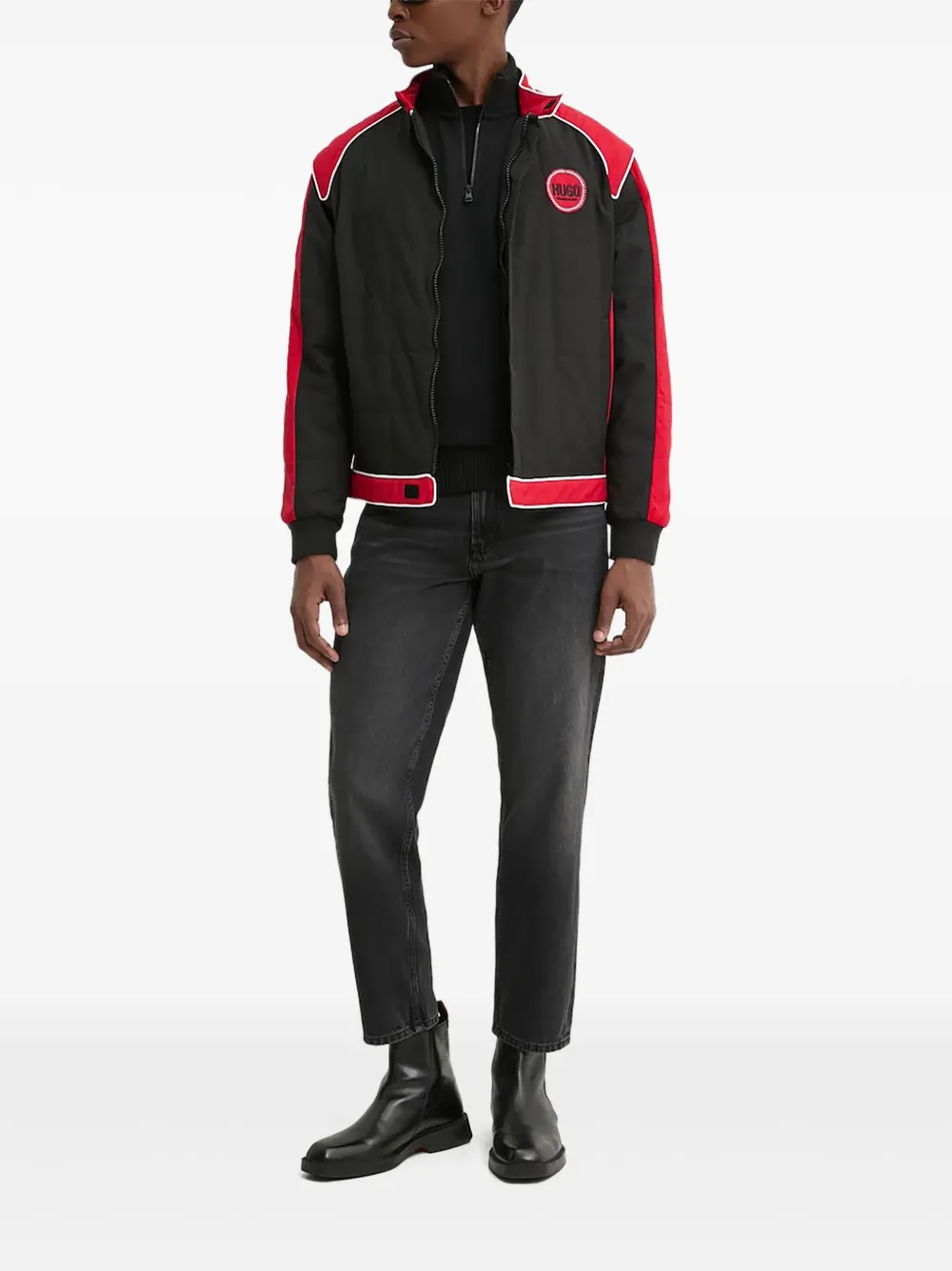 HUGO Jeans met logoplakkaat | Grijs | Image 1