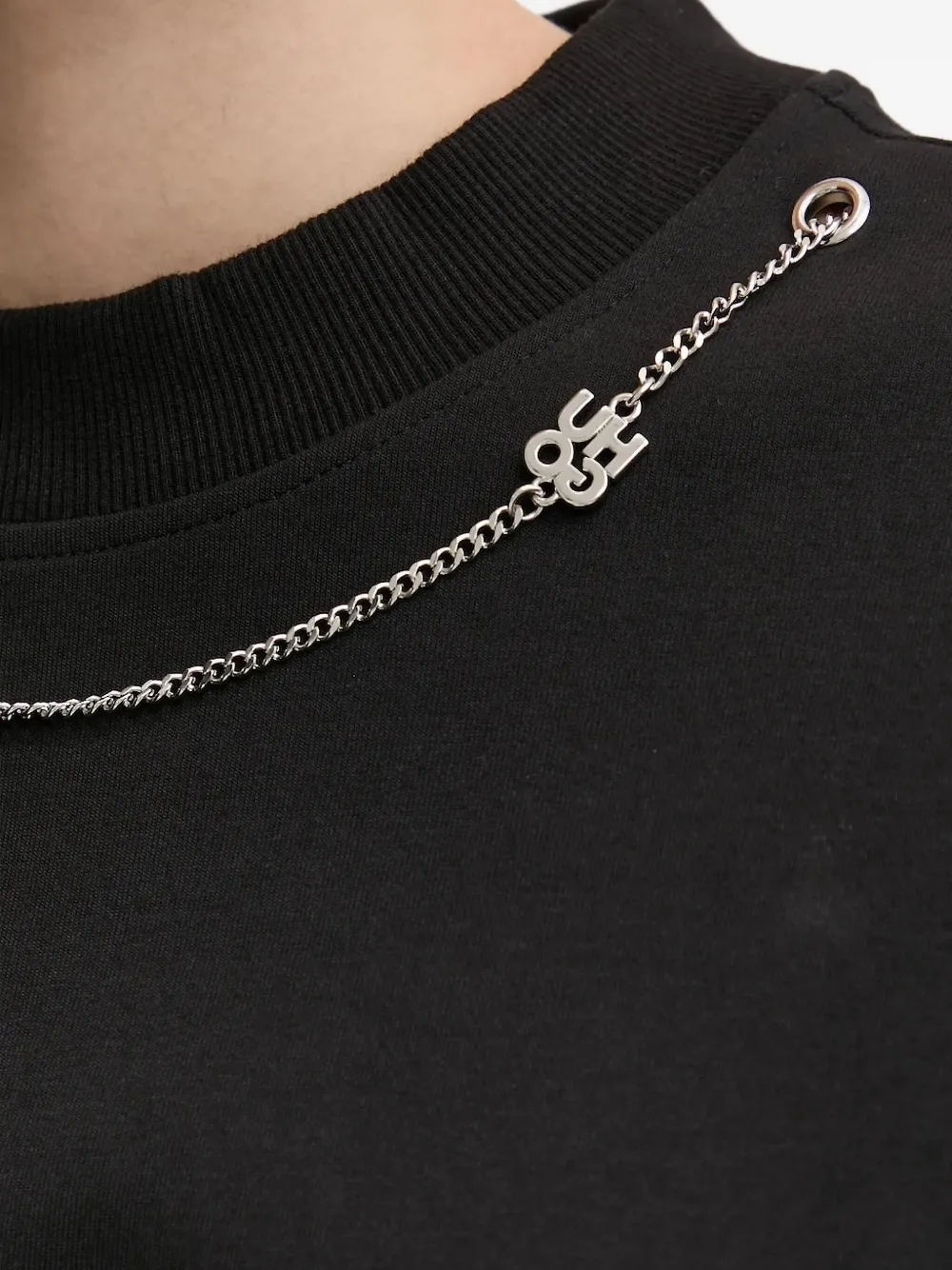 Hugo Boss Chain-embellished Sweatshirt In Black