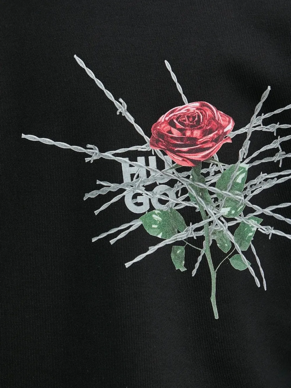 HUGO Rose sweater met prikkeldraad Zwart