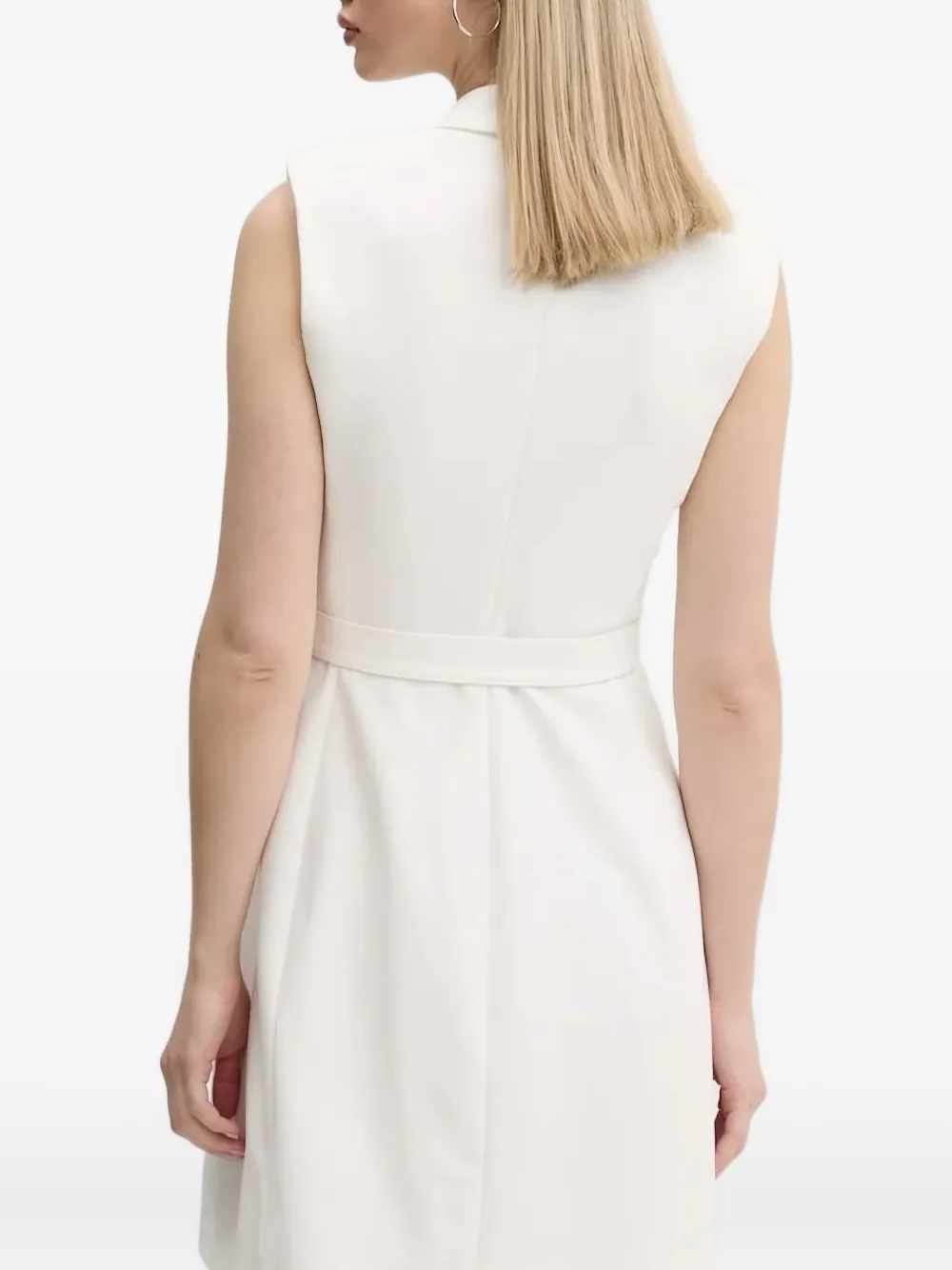 HUGO sleeveless belted blazer mini dress Beige