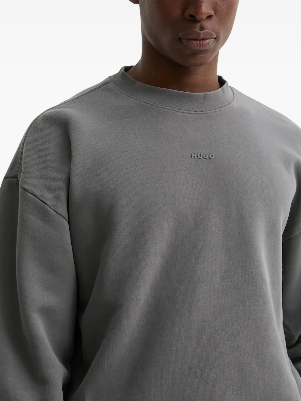 HUGO Katoenen sweater Grijs