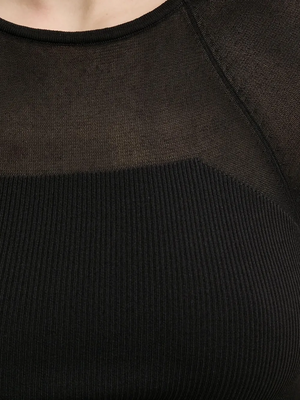 HUGO ribbed midi dress Zwart
