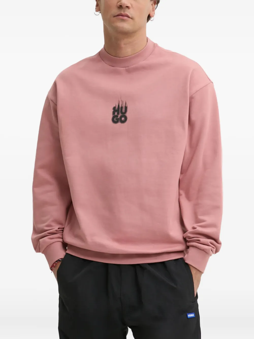 HUGO logo-print sweatshirt | Pink | Image 1