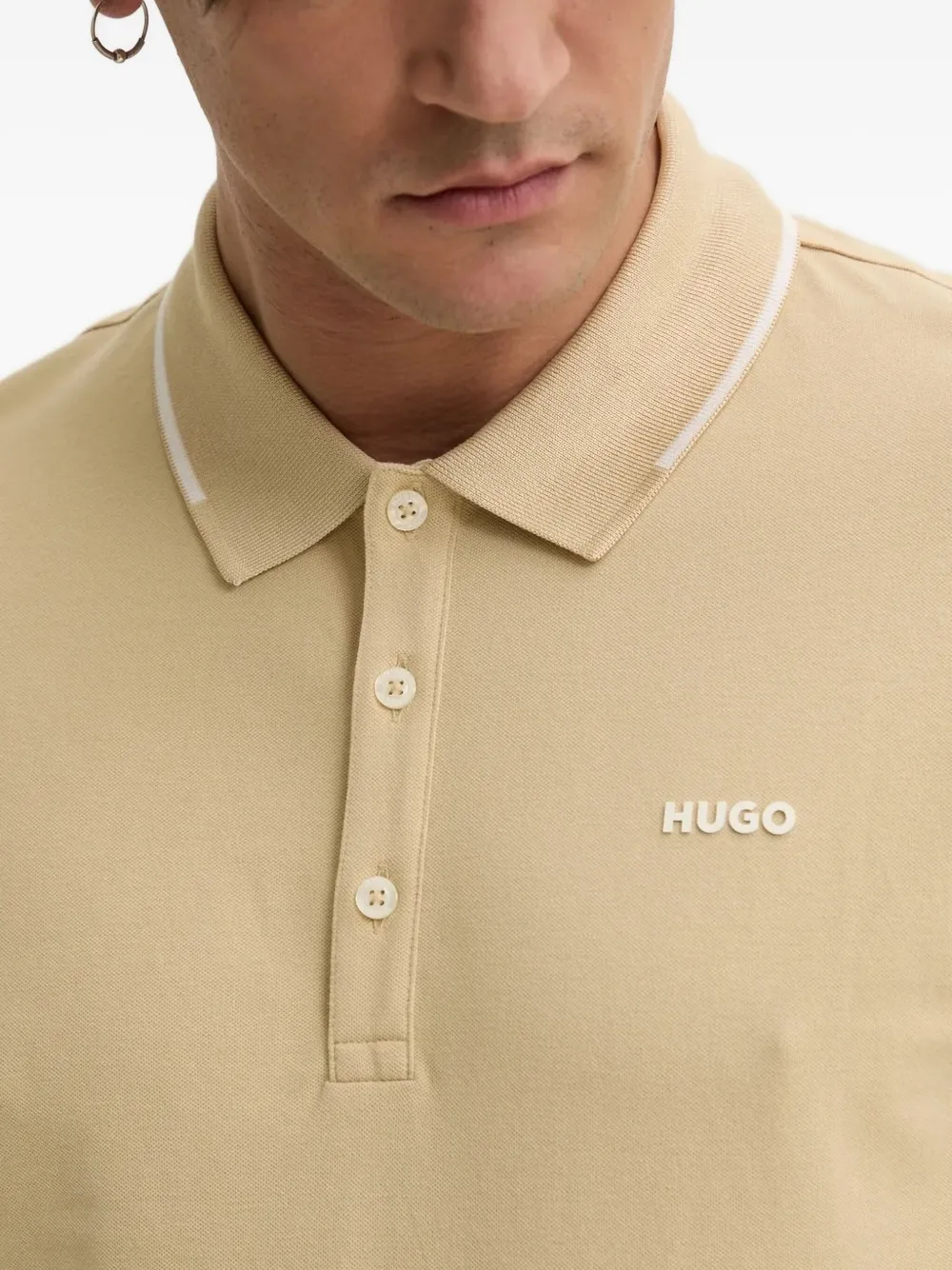 HUGO Poloshirt met logoprint Beige
