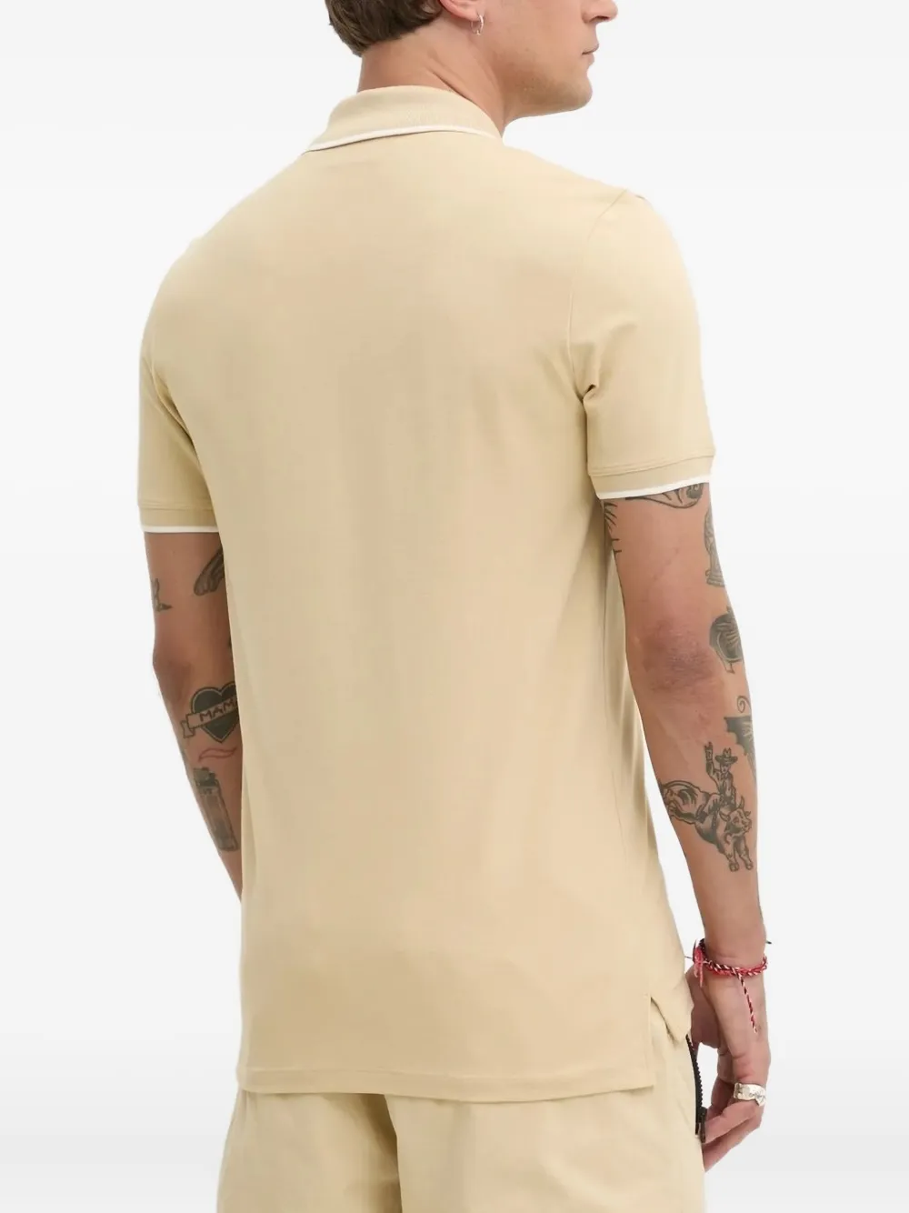 HUGO Poloshirt met logoprint - Beige
