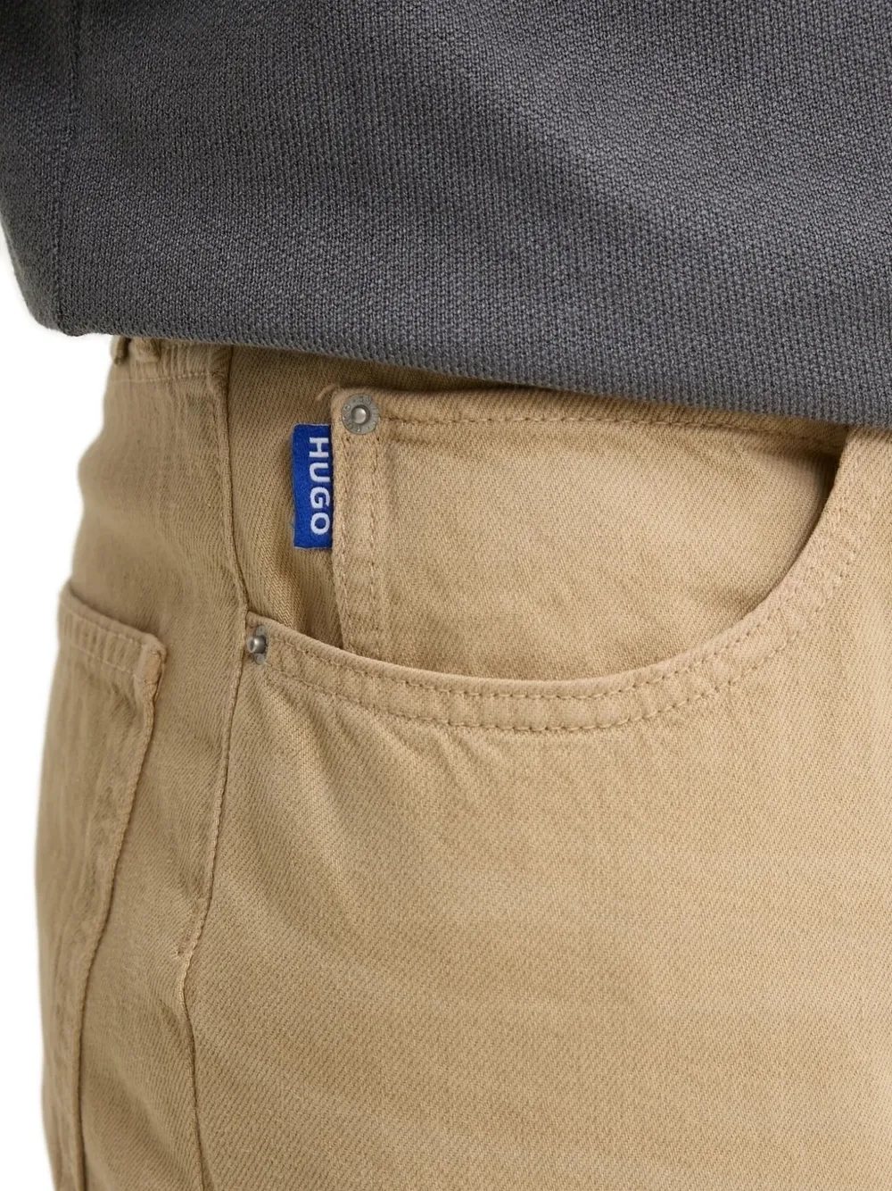 HUGO label-patch jeans Beige